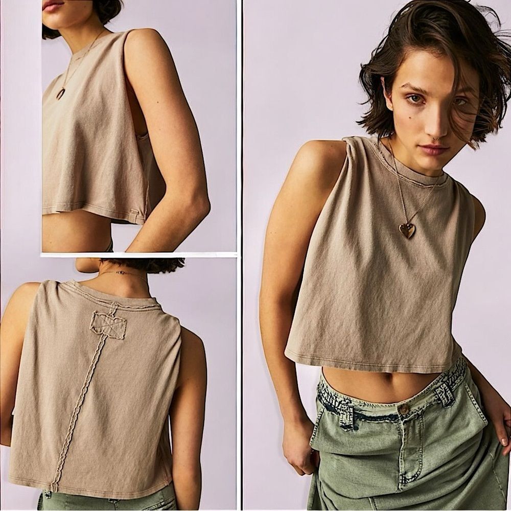 NWT Free People We The Free Tied Up Muscle Tee Size XL - Picture 13 of 13